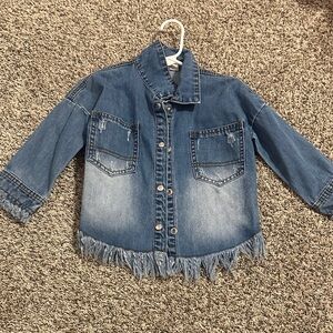 Kids Denim Fringe Jacket